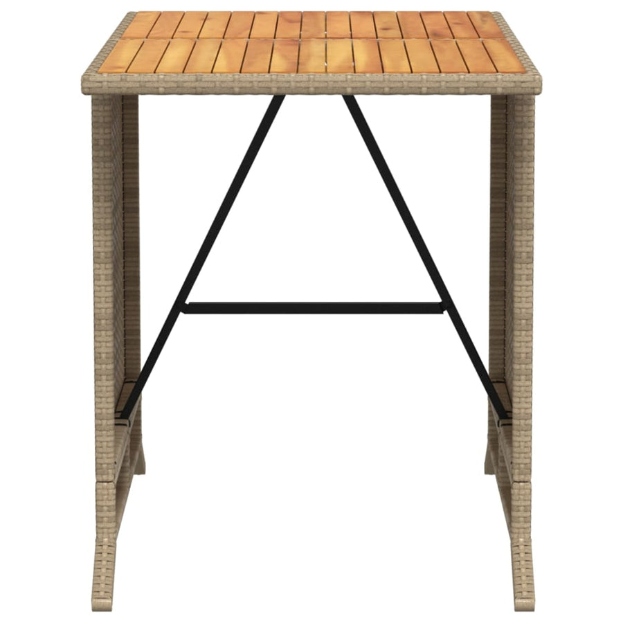 3-Delige Bistroset Met Kussens Poly Rattan Beige