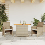 Bistroset 3-delig poly rattan beige met kussens