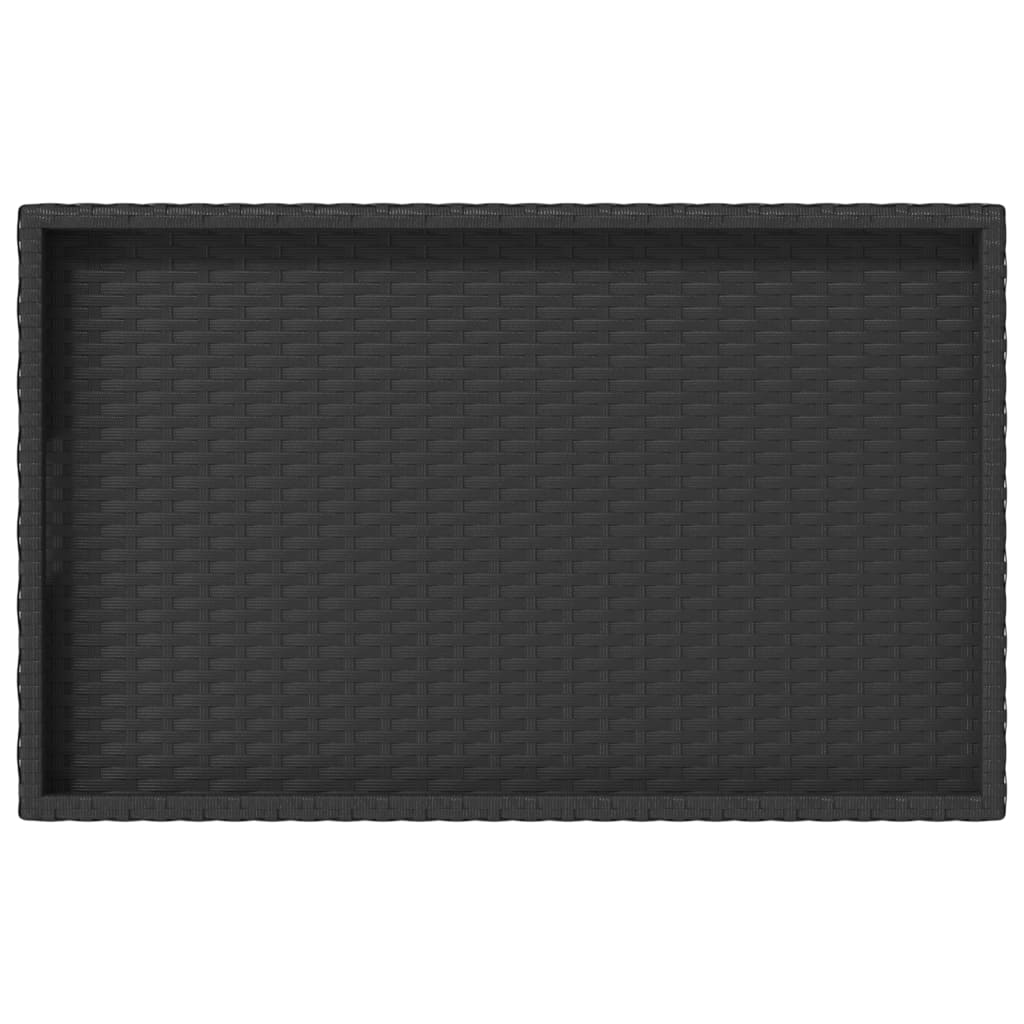 Dienbladtafel inklapbaar 65x40x75 cm poly rattan Zwart