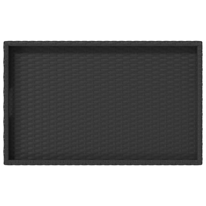 Dienbladtafel inklapbaar 65x40x75 cm poly rattan Zwart