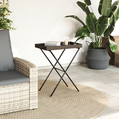 Dienbladtafel Inklapbaar 65X40X75 Cm Poly Rattan Bruin