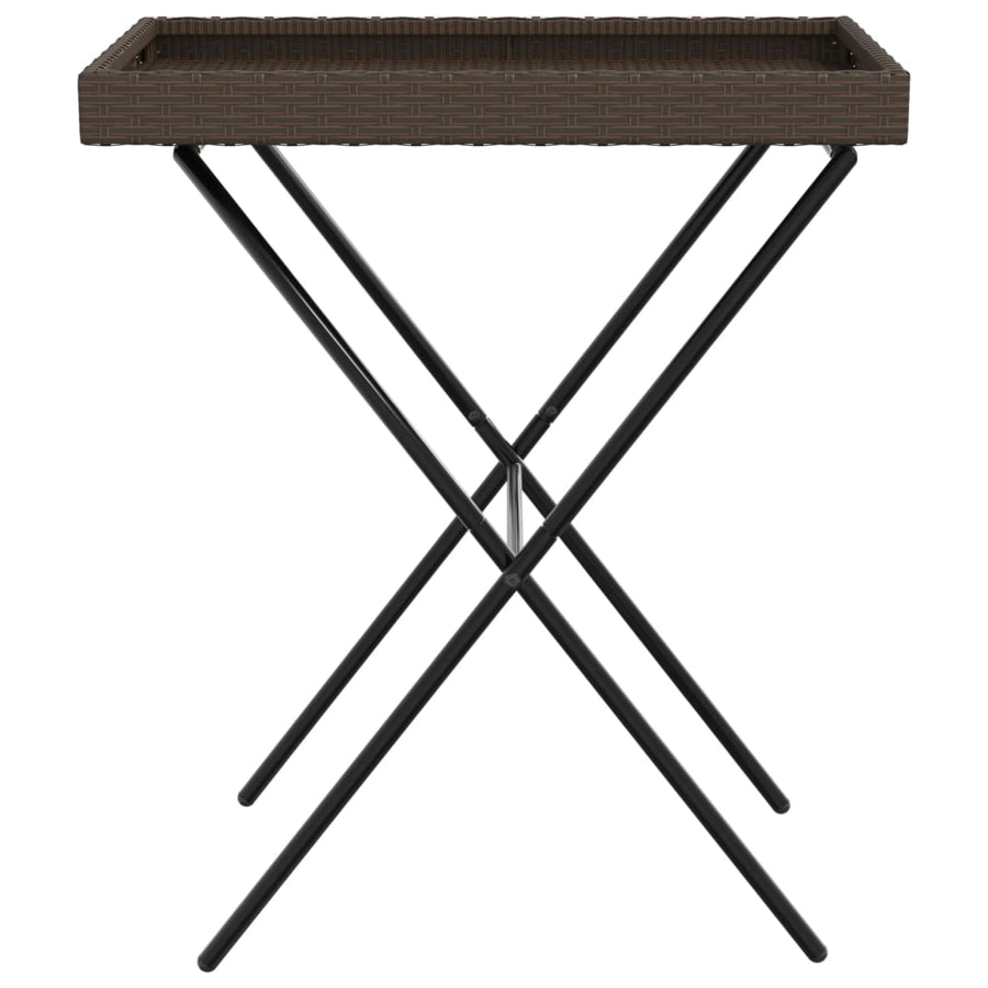 Dienbladtafel Inklapbaar 65X40X75 Cm Poly Rattan Bruin