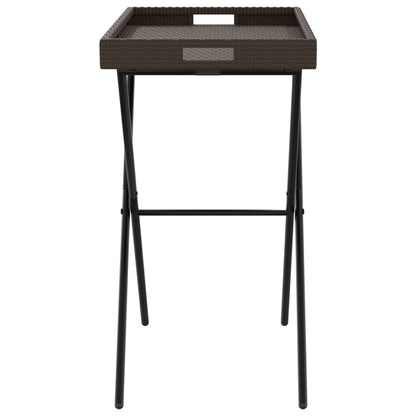 Dienbladtafel Inklapbaar 65X40X75 Cm Poly Rattan Bruin