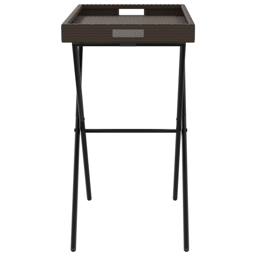 Dienbladtafel Inklapbaar 65X40X75 Cm Poly Rattan Bruin