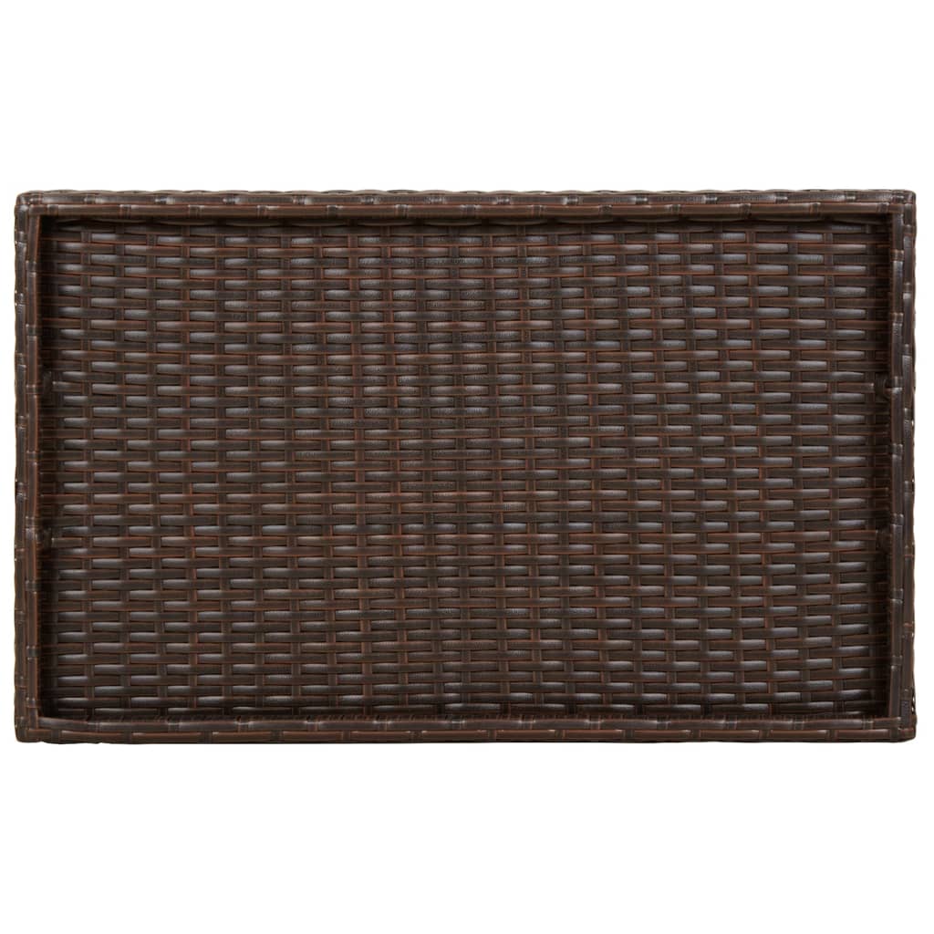 Dienbladtafel Inklapbaar 65X40X75 Cm Poly Rattan Bruin