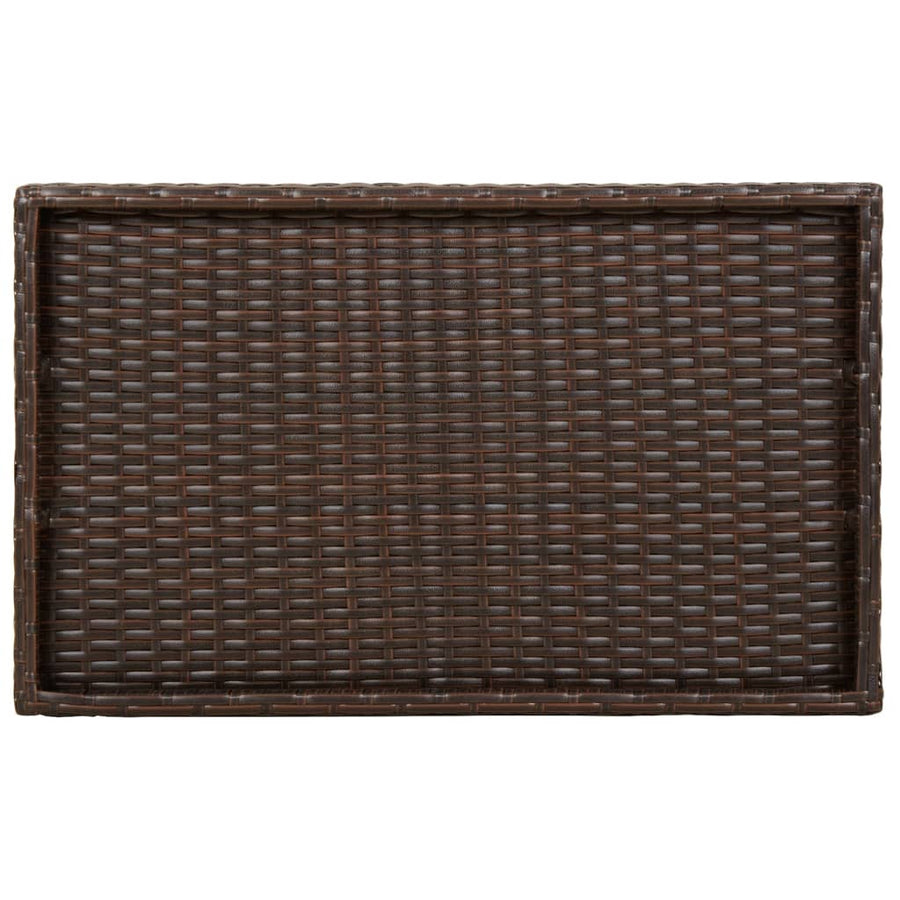 Dienbladtafel Inklapbaar 65X40X75 Cm Poly Rattan Bruin