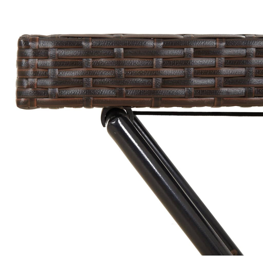 Dienbladtafel Inklapbaar 65X40X75 Cm Poly Rattan Bruin