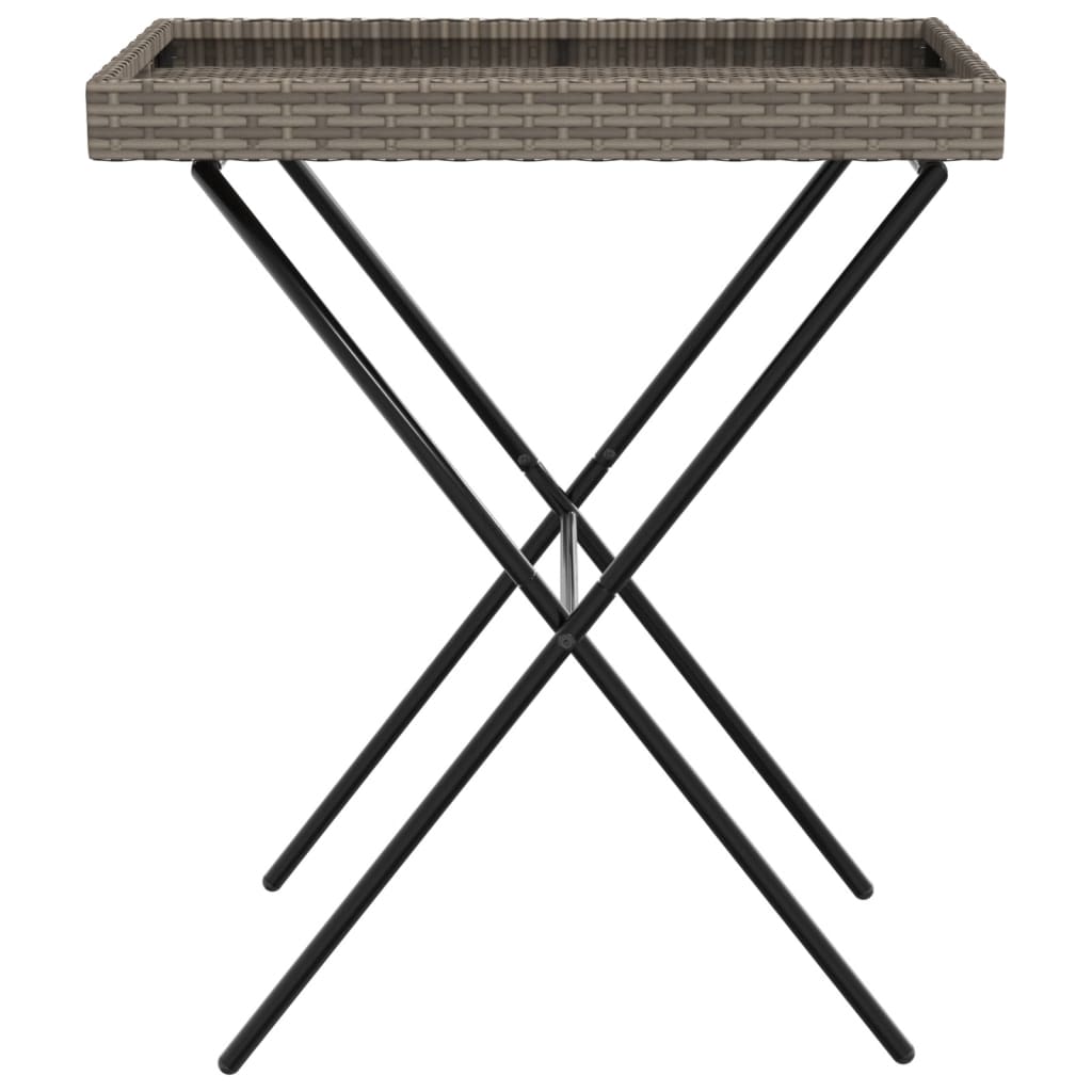 Dienbladtafel inklapbaar 65x40x75 cm poly rattan Grijs