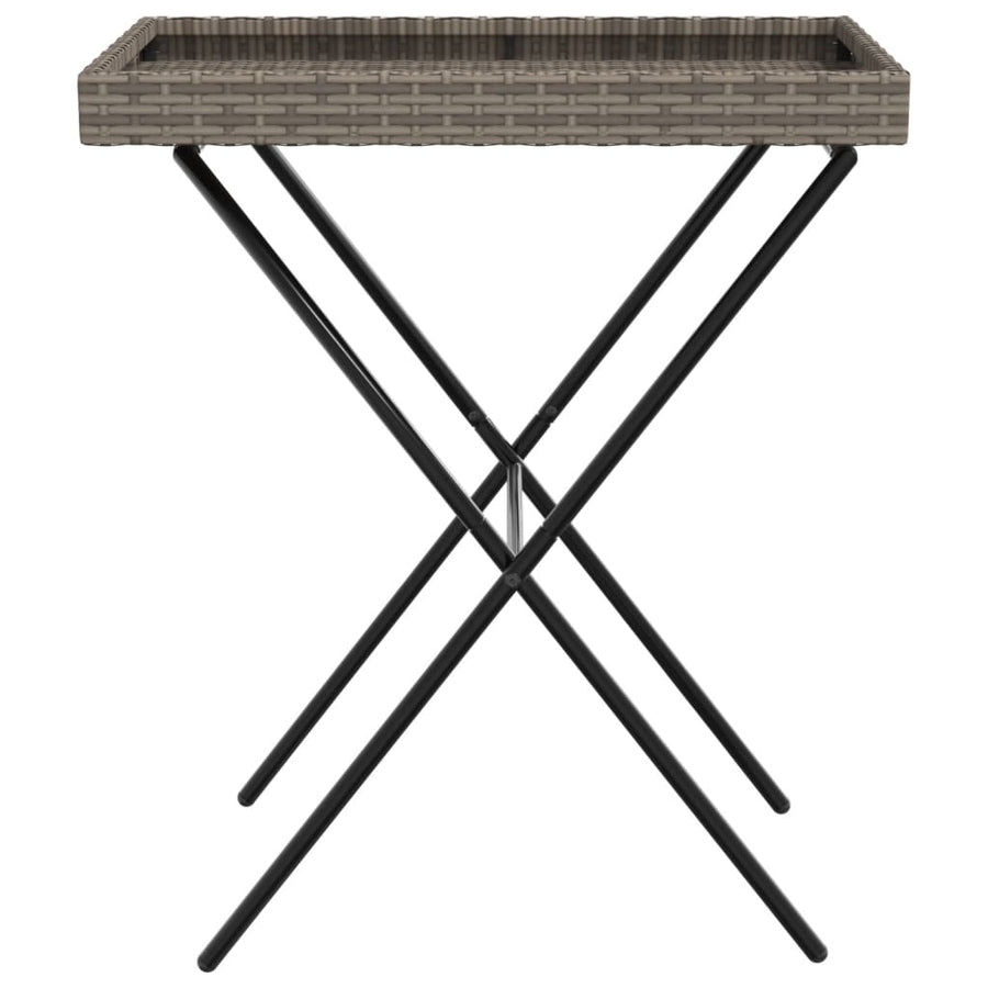 Dienbladtafel inklapbaar 65x40x75 cm poly rattan Grijs