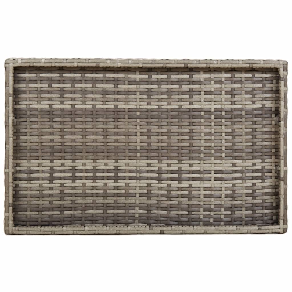 Dienbladtafel inklapbaar 65x40x75 cm poly rattan Grijs