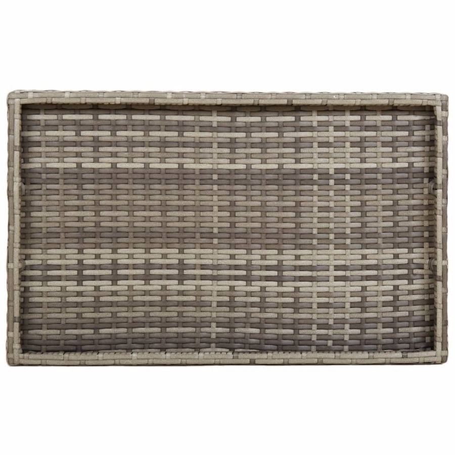 Dienbladtafel inklapbaar 65x40x75 cm poly rattan Grijs