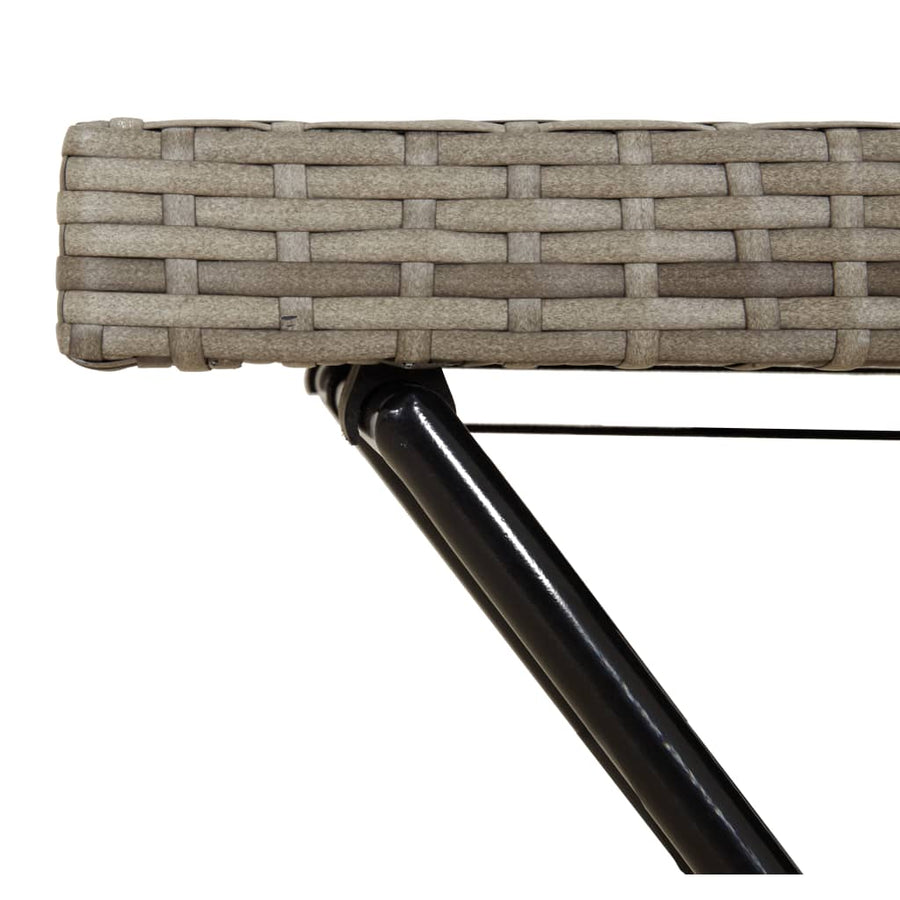 Dienbladtafel inklapbaar 65x40x75 cm poly rattan Grijs