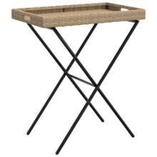 Dienbladtafel inklapbaar 65x40x75 cm poly rattan Beige
