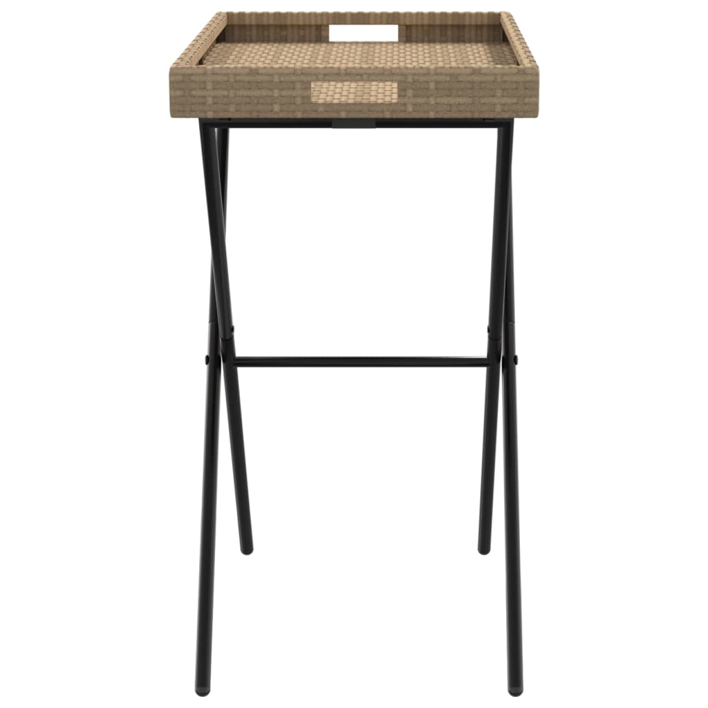 Dienbladtafel inklapbaar 65x40x75 cm poly rattan Beige