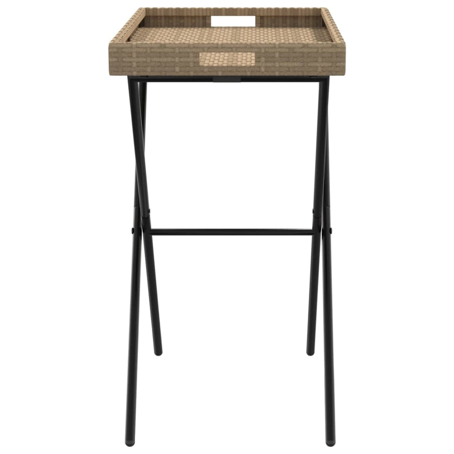 Dienbladtafel inklapbaar 65x40x75 cm poly rattan Beige