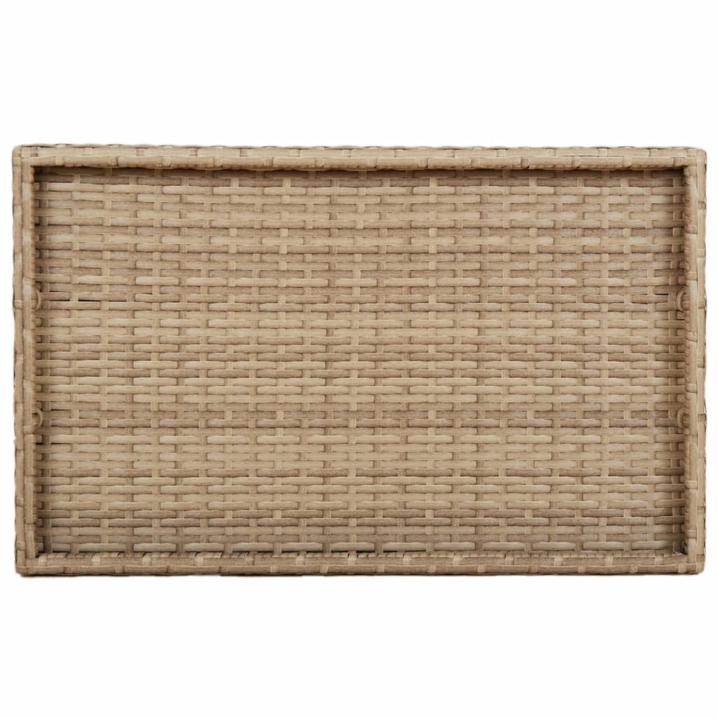 Dienbladtafel inklapbaar 65x40x75 cm poly rattan Beige