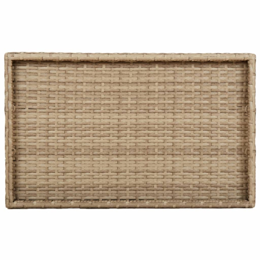 Dienbladtafel inklapbaar 65x40x75 cm poly rattan Beige