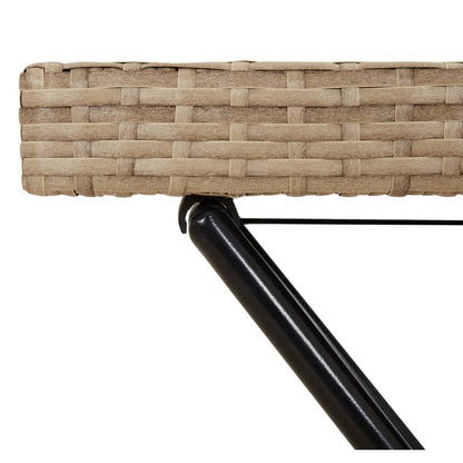 Dienbladtafel inklapbaar 65x40x75 cm poly rattan Beige