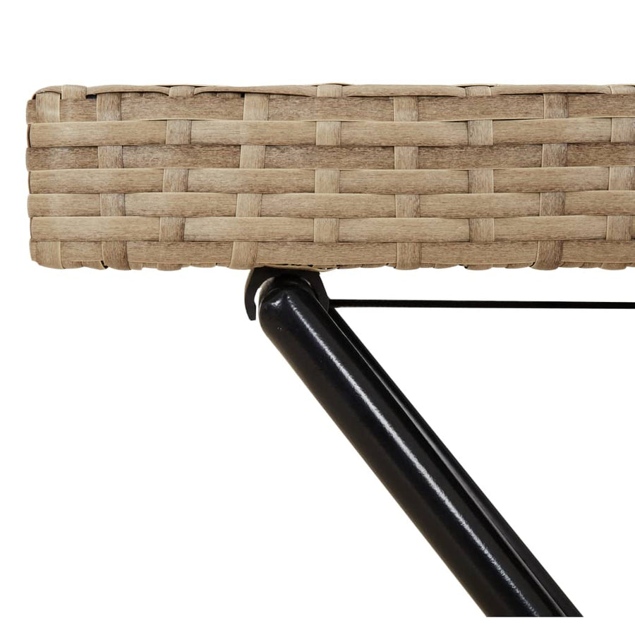 Dienbladtafel inklapbaar 65x40x75 cm poly rattan Beige