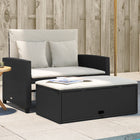 2-Seater Garden Bench with Cushions Poly Rattan Black