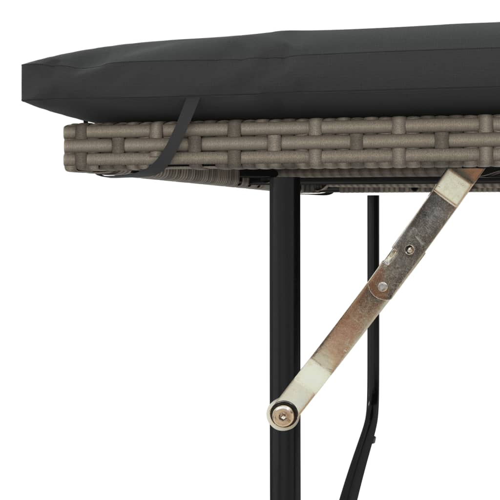 Tuinbank 2-Zits Met Kussens Poly Grijs Rattan