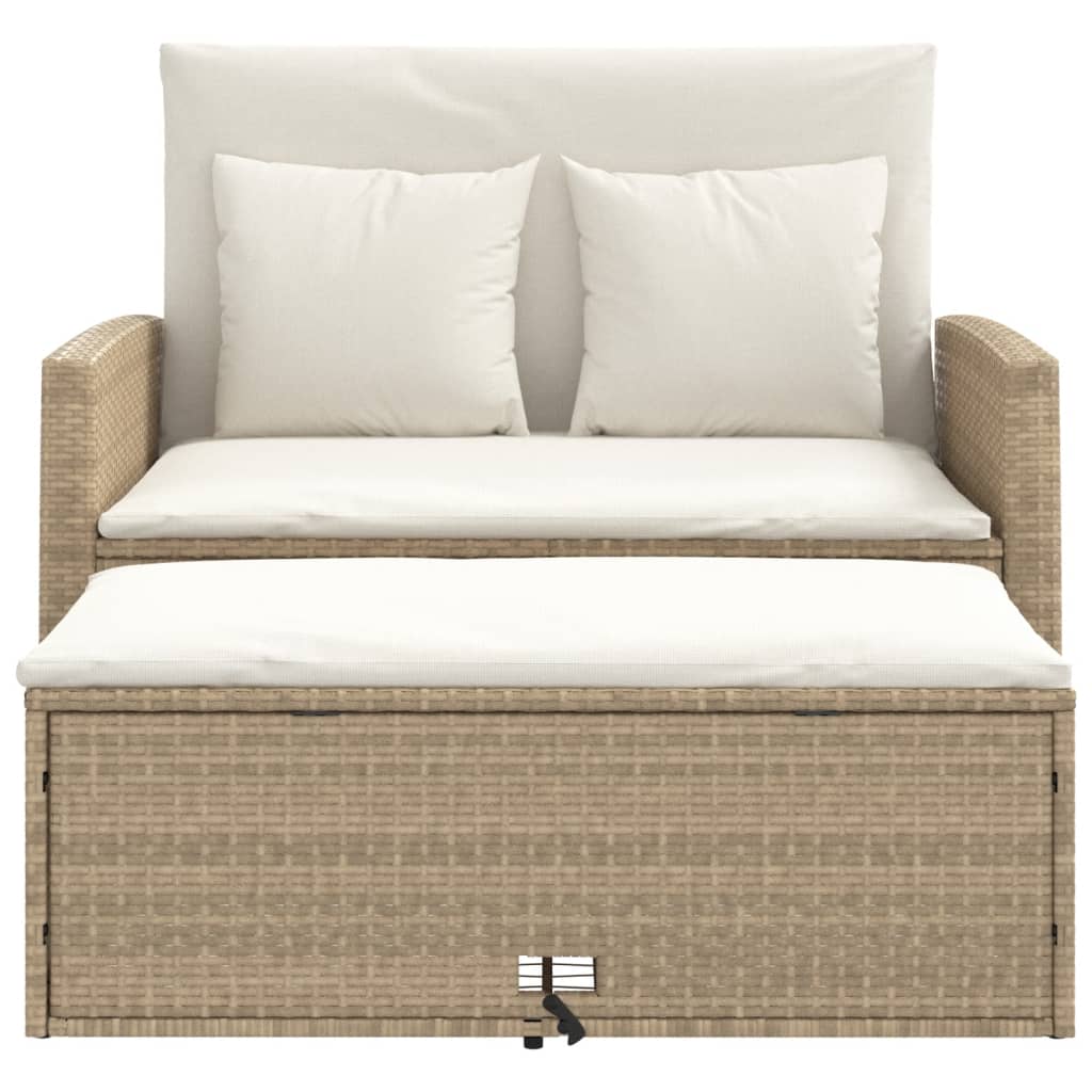 Tuinbank 2-Zits Met Kussens Poly Beige beige and cream Rattan