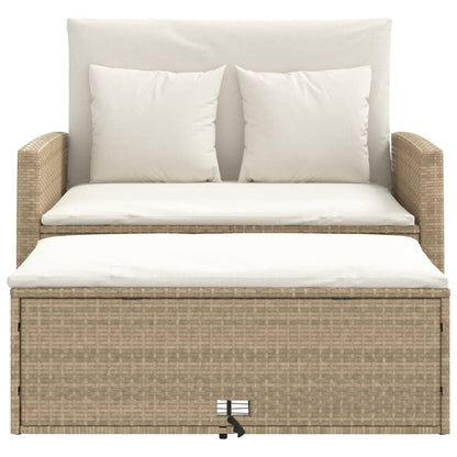 Tuinbank 2-Zits Met Kussens Poly Beige beige and cream Rattan