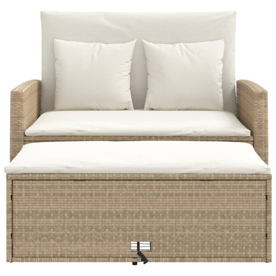 Tuinbank 2-Zits Met Kussens Poly Beige beige and cream Rattan