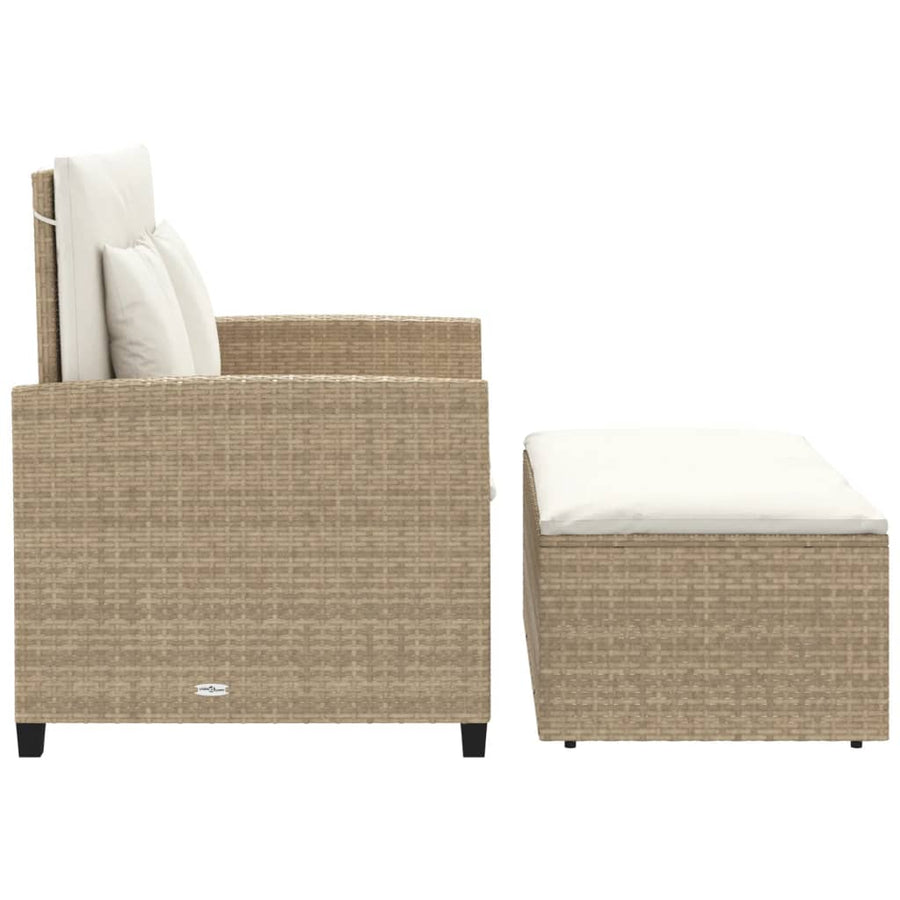 Tuinbank 2-Zits Met Kussens Poly Beige beige and cream Rattan