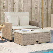 Tuinbank 2-Zits Met Kussens Poly Beige beige and cream Rattan