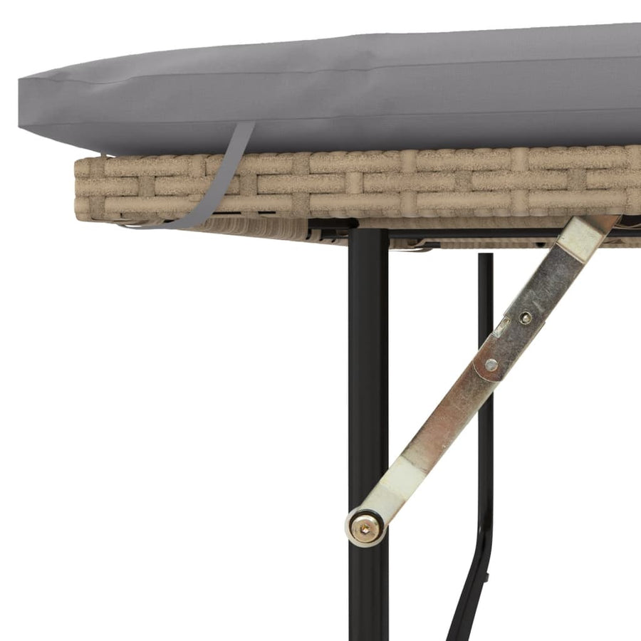Tuinbank 2-Zits Met Kussens Poly Beige en grijs Rattan