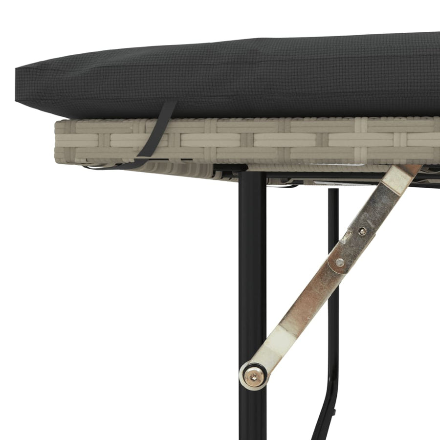 Tuinbank 2-Zits Met Kussens Poly Lichtgrijs Rattan