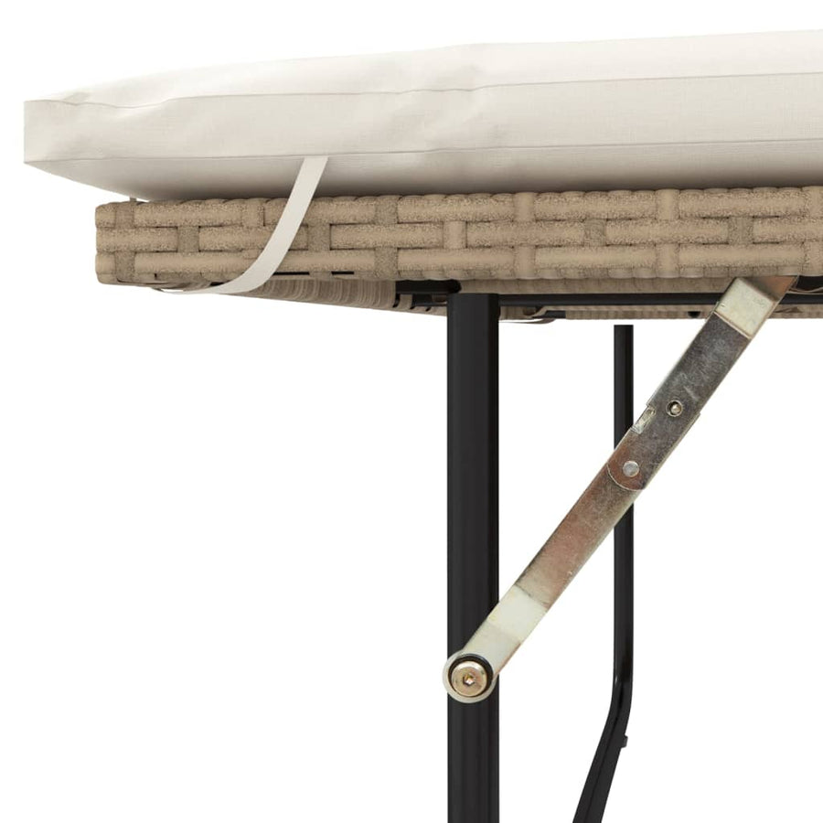Tuinbank 2-Zits Met Kussens Poly Rattan En Acacia Beige beige and cream Hout