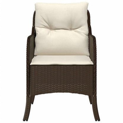 Tuinstoelen met kussens poly rattan Bruin Dichtgeweven