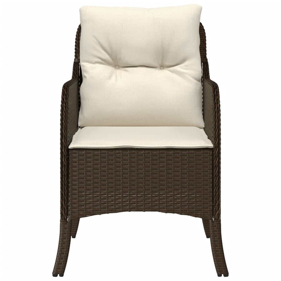Tuinstoelen met kussens poly rattan Bruin Dichtgeweven