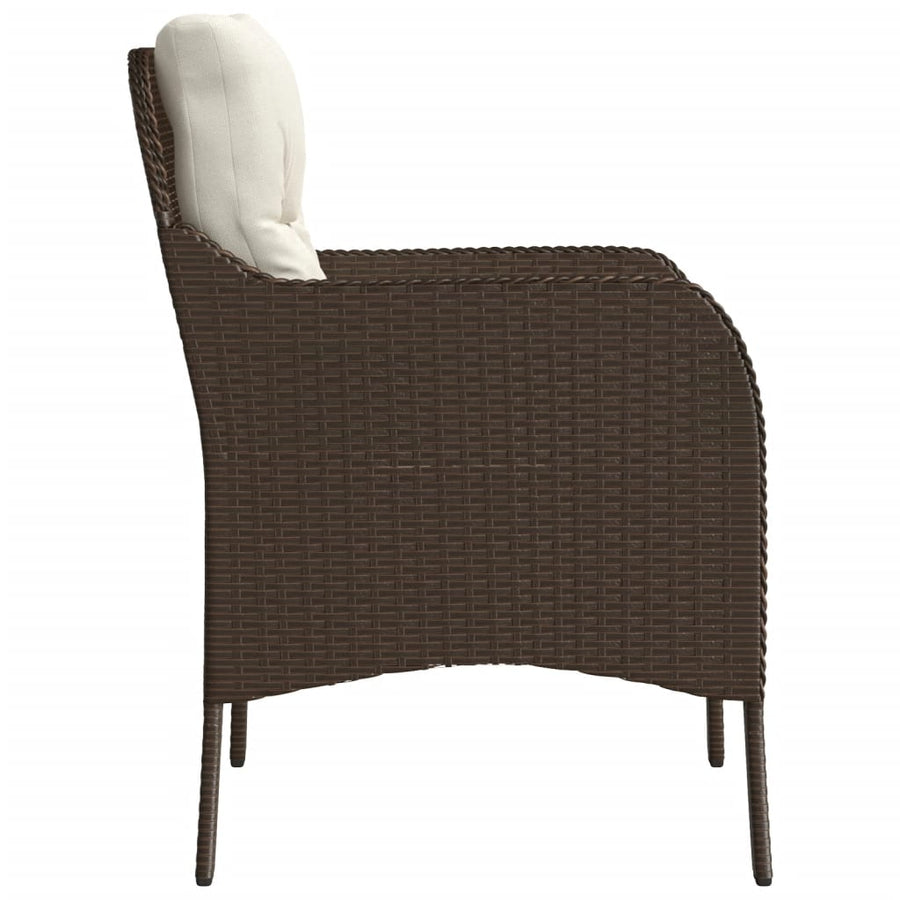 Tuinstoelen met kussens poly rattan Bruin Dichtgeweven