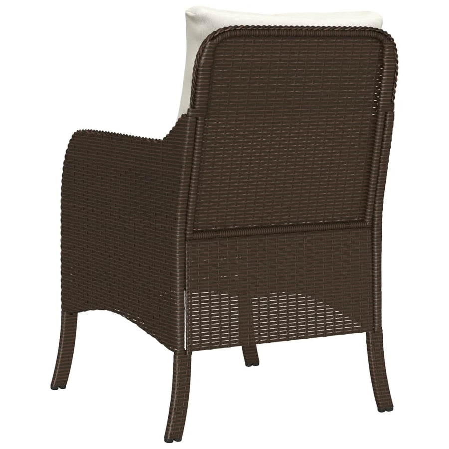 Tuinstoelen met kussens poly rattan Bruin Dichtgeweven