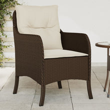 Tuinstoelen met kussens poly rattan Bruin Dichtgeweven