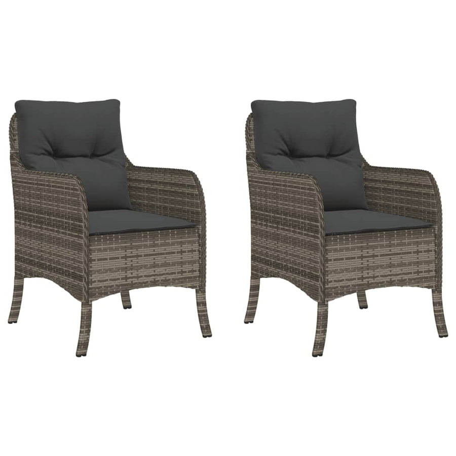 Tuinstoelen met kussens poly rattan Grijs Dichtgeweven