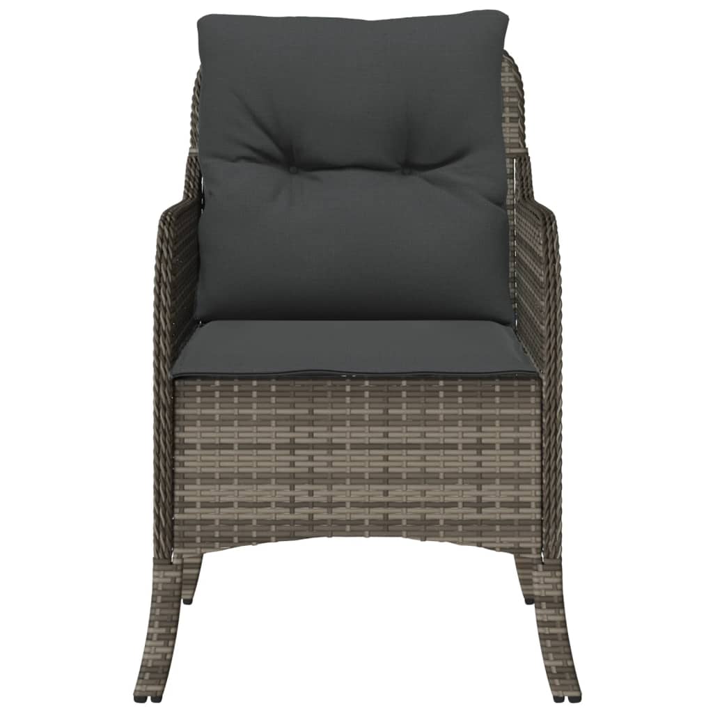 Tuinstoelen met kussens poly rattan Grijs Dichtgeweven