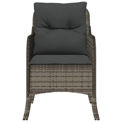 Tuinstoelen met kussens poly rattan Grijs Dichtgeweven