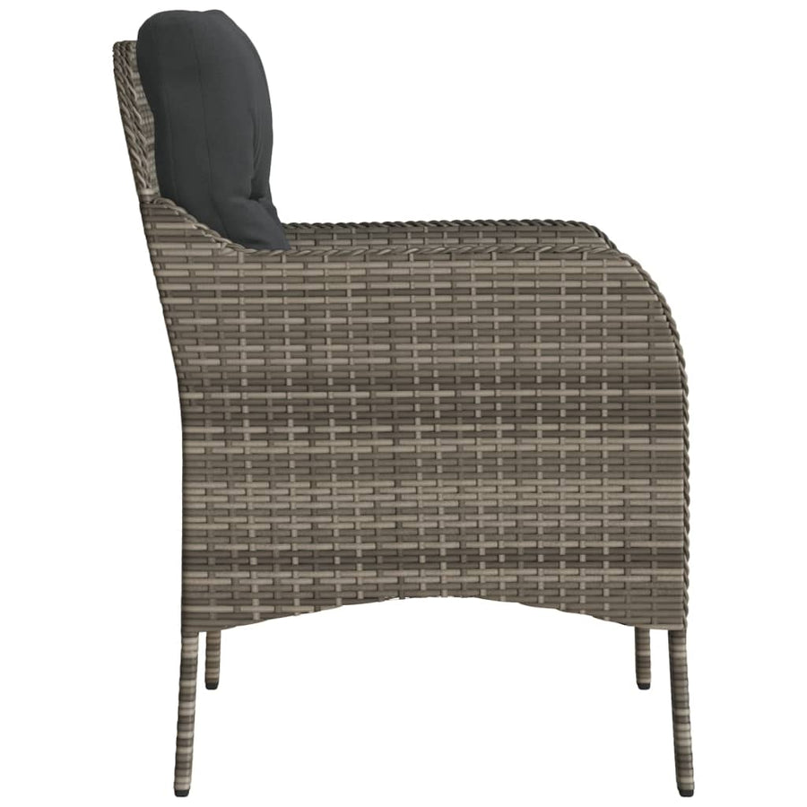 Tuinstoelen met kussens poly rattan Grijs Dichtgeweven