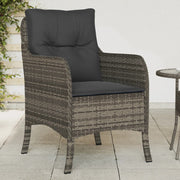 Tuinstoelen 2 st poly rattan grijs met kussens