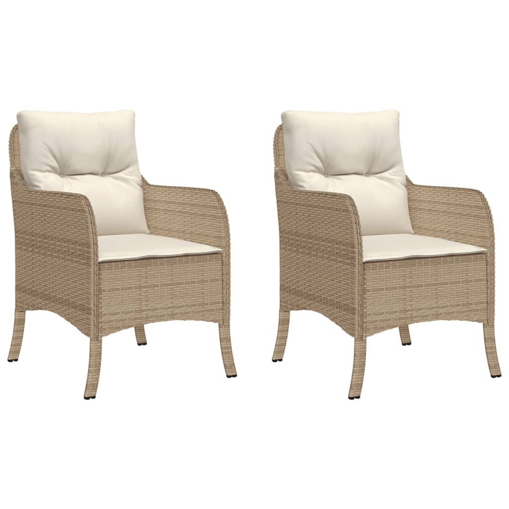 Tuinstoelen met kussens poly rattan Beige Dichtgeweven