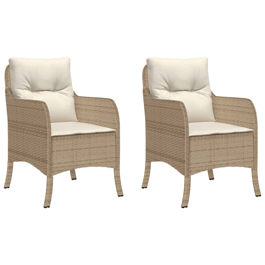 Tuinstoelen met kussens poly rattan Beige Dichtgeweven