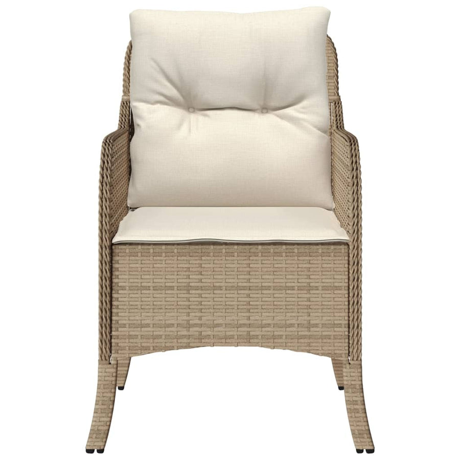 Tuinstoelen met kussens poly rattan Beige Dichtgeweven