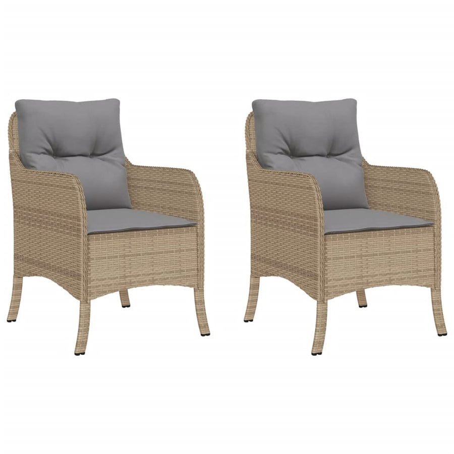 Tuinstoelen Met Kussens Poly Rattan Gemengd beige Dichtgeweven
