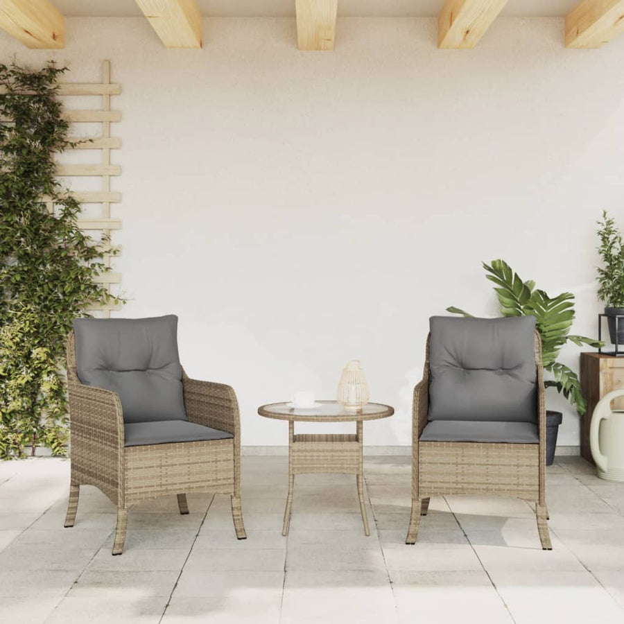Tuinstoelen Met Kussens Poly Rattan Gemengd beige Dichtgeweven