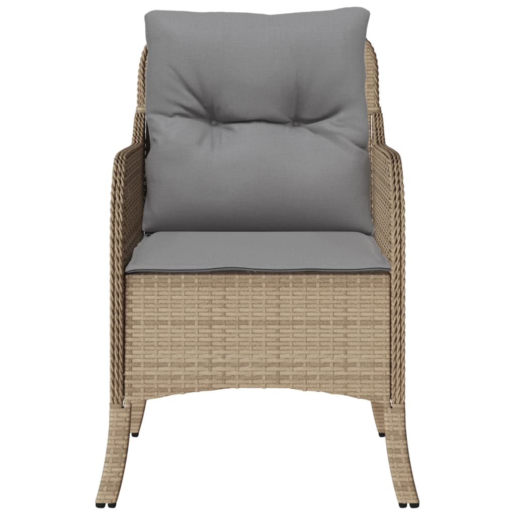 Tuinstoelen Met Kussens Poly Rattan Gemengd beige Dichtgeweven