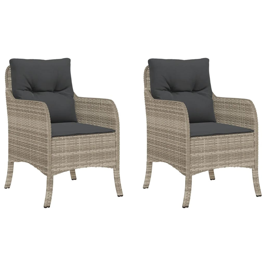 Tuinstoelen met kussens poly rattan Lichtgrijs Dichtgeweven